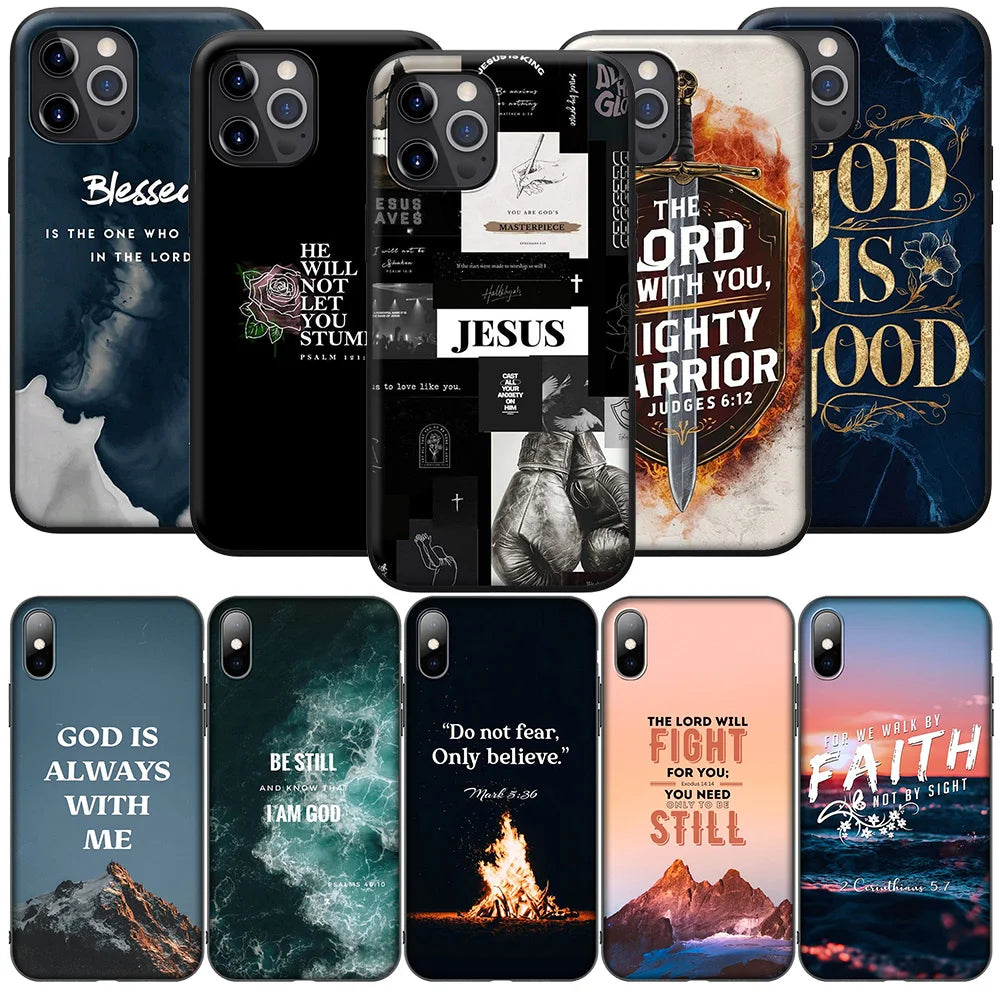 FL26 Bible Verse Faith Christian God NEW Phone Case for iPhone 16 15 14 13 7 8 Pro Max Mini Plus