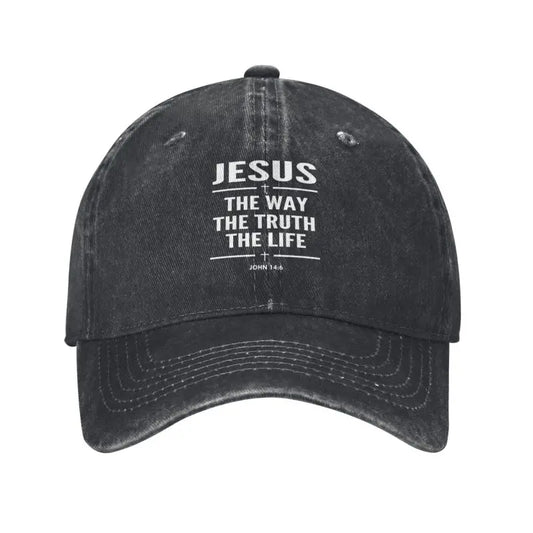 Custom Cotton Jesus The Way The Truth The Life Baseball Cap Sports Men Women's Adjustable Religion Cross Christian Faith Dad Hat