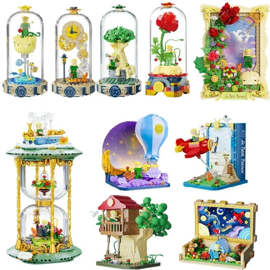 The Little Prince Building Blocks Classic Joint Series Educational Assembly Hot Air Balloon Pen Holder Model Ornaments Toy Gift