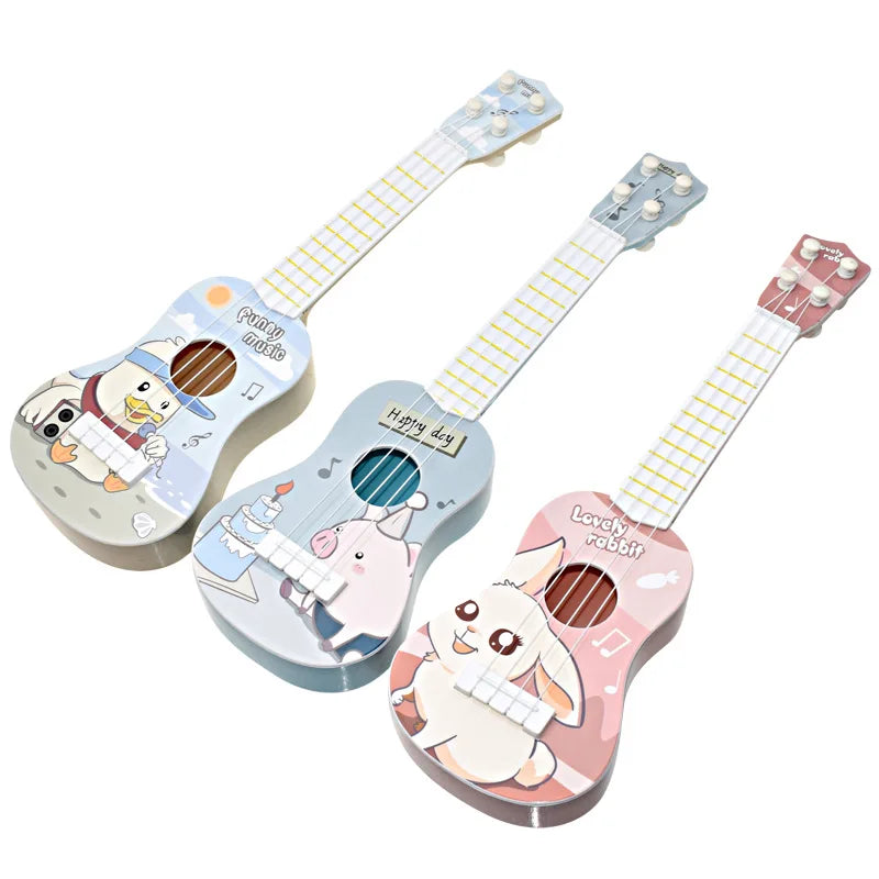 Children's Trumpet Simulation Instrument Ukulele Guitar Mini Four-string Playable Early Education Musical Toy