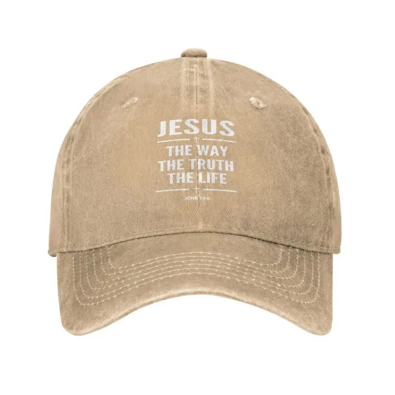 Custom Cotton Jesus The Way The Truth The Life Baseball Cap Sports Men Women's Adjustable Religion Cross Christian Faith Dad Hat