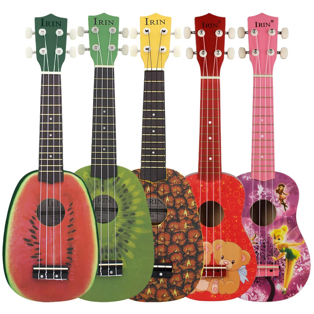 IRIN 21 Inch Ukulele Hawaiian Guitar Soprano Beginner Ukulele 4 String Guitar Musical Gifts Instrument with Kazoo Strap Capo Bag