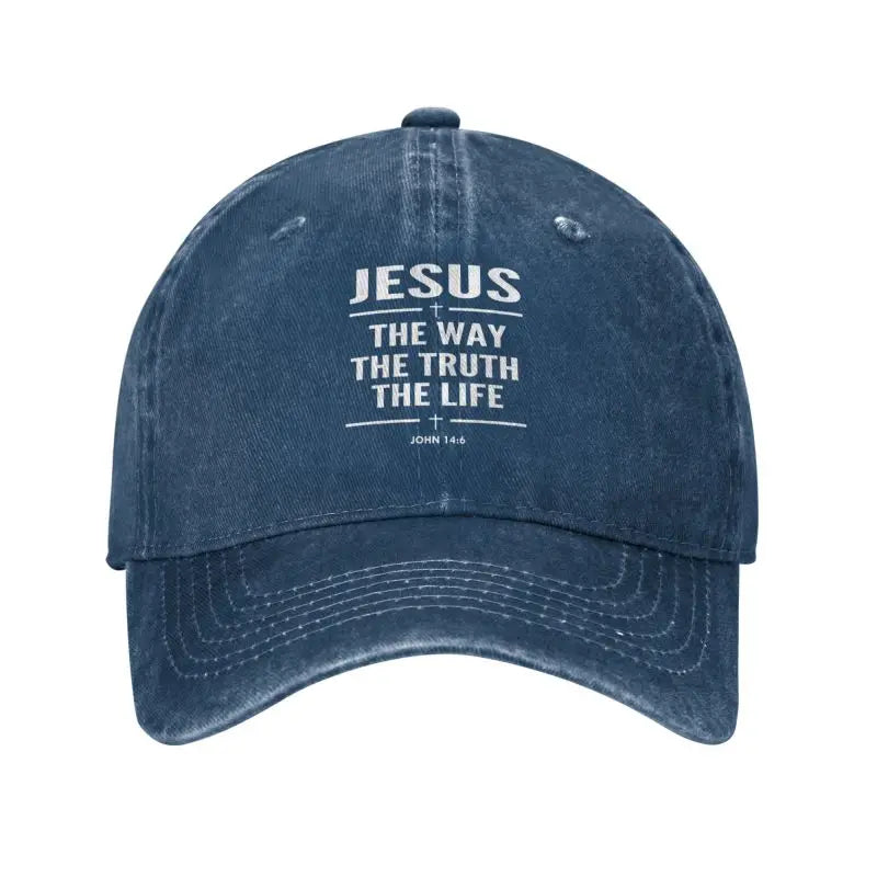 Custom Cotton Jesus The Way The Truth The Life Baseball Cap Sports Men Women's Adjustable Religion Cross Christian Faith Dad Hat